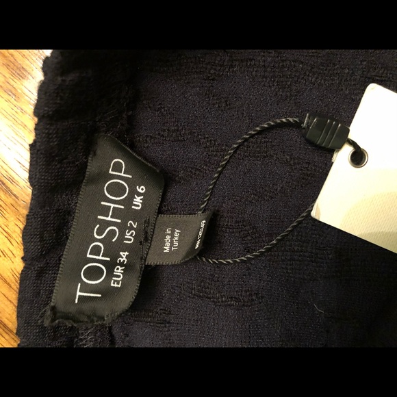 Topshop Navy Blue Pencil Skirt - Picture 3 of 3